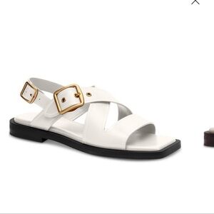 NWB coach women’s archival buckled flat sandals size 7.5 chalk color